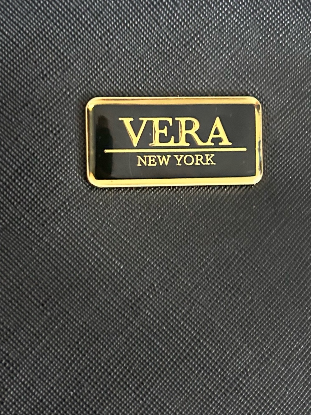 Vera New York Black Bamboo Handle Tote Crossbody Bag Gold Hardware Work Purse - Picture 4 of 14